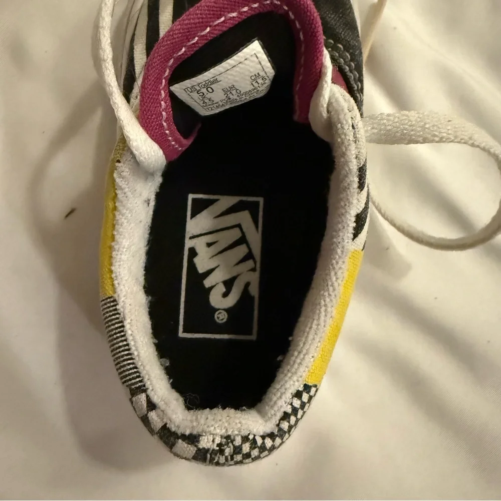 EUC Vans Era Disarray Stripes Checks Circle Toddler Skate Shoes - Picture 3 of 7